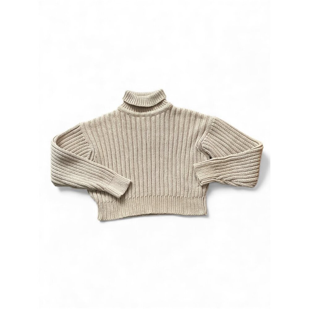 Gorgeous chunky everyday 100% cotton knit by Arthur Apparel. Ribbed turtleneck